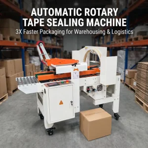 Touch Screen Automatic Tape Winding Carton Sealing Machine Winding Cycles Assembly Line E Commerce Warehouse Packaging