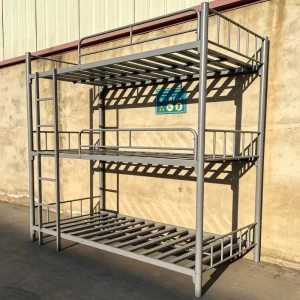 Traditional Triple Folding Bed Metal Adjustable Strong Home Bedroom Kitchen School Hospital Warehouse Hotel Living Room Storage