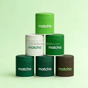 Trending Product Matcha Tin Can 30g Airtight Food Grade Metal Cans for Matcha Green Tea UBE Powder Coffee Bean