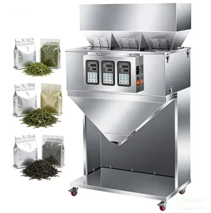 Triple-Head Automatic Tea Weighing Filling Machine with 3 Hoppers for Green Tea Herb Loose Leaf
