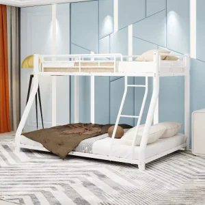 Twin Over Full Metal Bunk Bed Frame Modern Design Durable for Kids and Adults Space Saving Bedroom and School Use ODM OEM Available