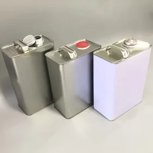 US Tinplate Eco Friendly 1 Gallon Rectangle Screw Top Paint & Motor Oil Can