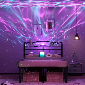 USB Type C Customizable LED Headboard Charging Station Headboard Noise Free Heavy Duty Metal Bed Frame