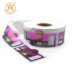 UV Varnish Spot Glossy Waterproof Aluminum Plastic Private Label Sticker Roll With Custom Logo Printed for Plastic Bags