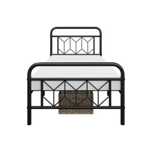 Under Bed Storage Convertible Metal Platform Bed Diamond Headboard Heavy Duty Steel Slats Sturdy Frame Living Room Hotel Use