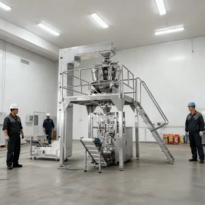 Vacuum Automatic Flour, Sugar, Precooked Food, and Rice Packing Machine for 1kg, 2kg, 5kg, and 5kg-50kg Packs