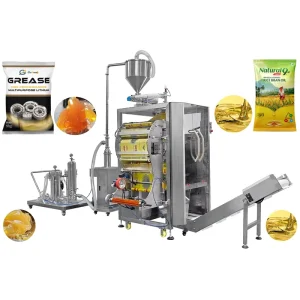 Vertical Liquid Packaging Machine Small Servo Pump Filler for Energy Gel Irregular Shape Sachet Packing