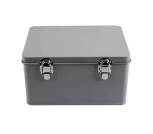 Vintage Garden Seed Storage Box Galvanized Powder-Coated Metal Tin