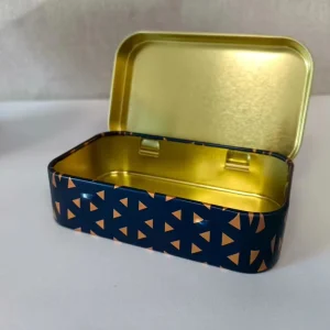 Vintage Printed Cookie Mint Tin Box Food Grade Metal Packaging for Tea Snus Saffron Mini Rectangle Tin Box with Lid