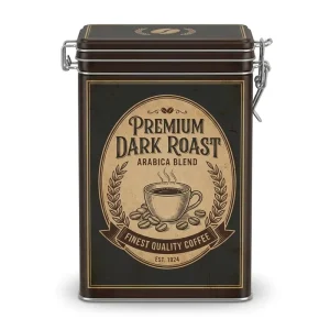 Vintage Reusable Square Metal Empty Tin Can for Coffee Customizable Tea Coffee Bean Can Packaging