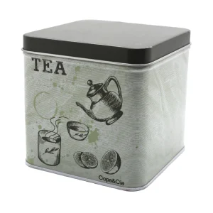 Vintage Square Sealed Tea Tin Can Custom Printed Metal Tea Square Can Food Grade for Tea Coffee Spice Packaging
