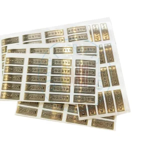 Waterproof Textured Embossed Aluminum Metal Stickers Gold Foil Wine Bottle Packaging Labels