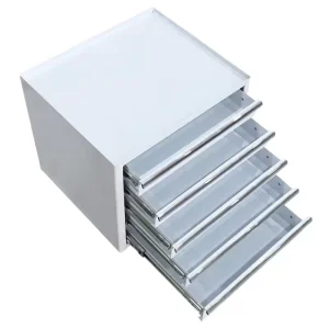 Waterproof White Metal 5-Drawer Cosmetic Storage Box