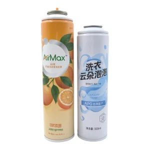 White-Coated Refillable 350ml Neck-In Empty Aerosol Spray Tinplate Can with CMYK Surface for Air Freshener and Cleaning Products