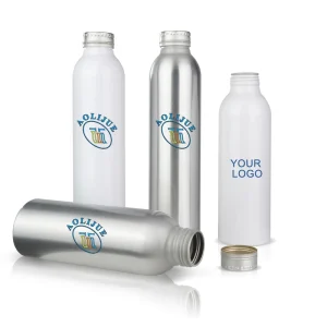 Wide-Mouth Aluminum Beverage Bottle with Aluminum Cap, 750ml/1 Liter