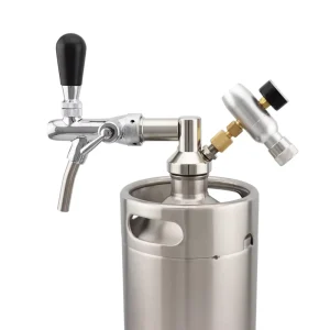 Wine Beverage Dispenser Tap System Spear with CO2 for Stainless Steel 5L Mini Beer Growler Keg Homebrew Drink Tool