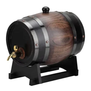 Wooden Whiskey Barrel 3 Liter Wine-Making Barrel Keg Bucket with Foil Liner and Stand