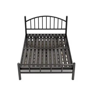 Wrought Iron Double Bed Frame Slatted Base Suspension Thickened Reinforced Home Use 1800mm Model Minimalist Modern Rental