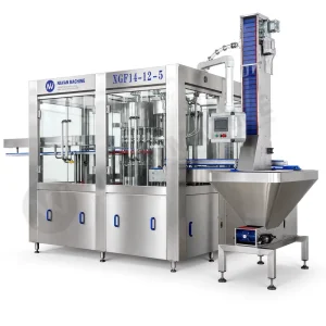 XGF14-12-5 3-in-1 PET Bottle Filling Machine 4000 BPH Capacity 200ml-2000ml PET Bottles SUS304 Rinsing Filling and Capping Equipment