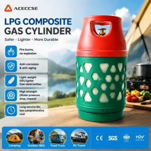 Zhangshan Corrosion Resistant 11kg Empty Lpg Refillable Recyclable Wrapped Fiberglass Liner Plastic Composite Gas Cylinder