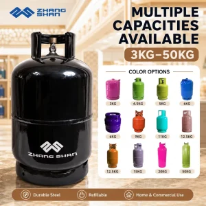 Zhangshan OEM Custom Support Pressure related Inspection Refillable Recyclable 6kg Recyclable Empty Custom Steel LPG Cylinders