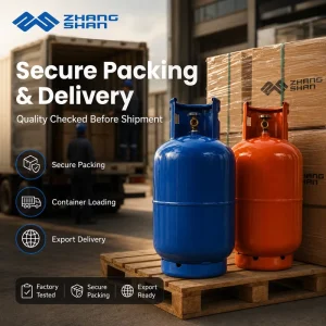 Zhangshan Secure Packing Refillable RecyclableLong Lasting 14 Kg Empty Lpg Gas Cylinder Lager Capacity Steel Gas Bottle