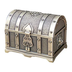 Zinc Alloy Bohemian Shell-Shaped Folding Jewelry Box, Silver Necklace Keepsake Holder